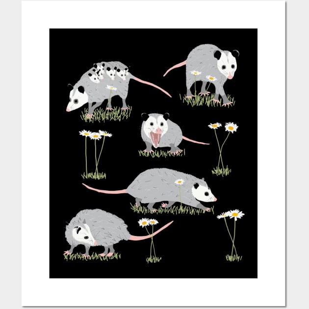 Opossums and Daisies Wall Art by ahadden